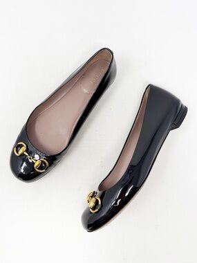 Gucci Horsebit Patent Leather Ballet Flats Womens Size EU 36